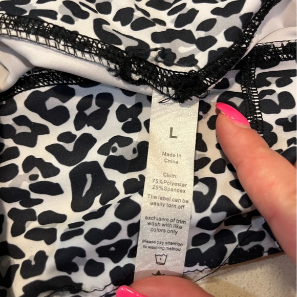 White Leopard Biker Shorts - Picture 3 of 4